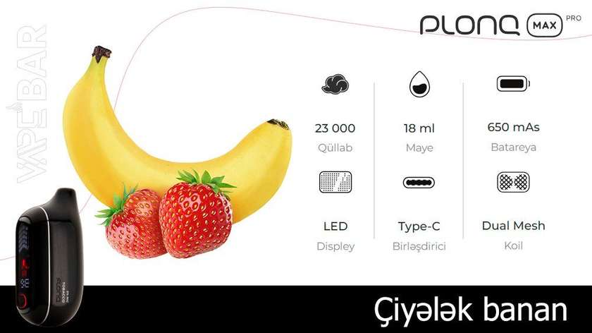 PLONQ Strawberry Banana 23000 Pro Max