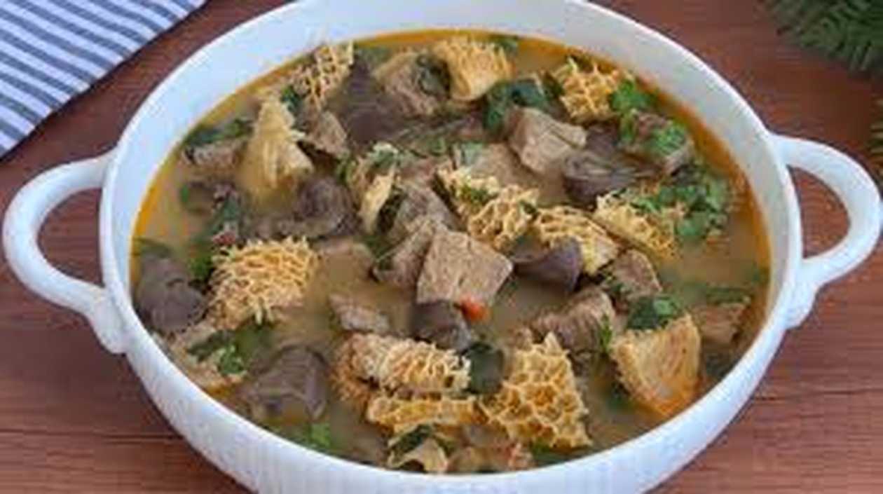 Intestines Pepper Soup with yam or white rice