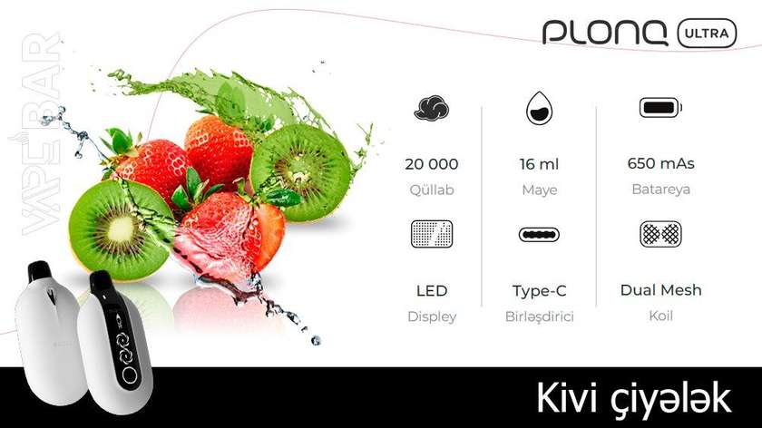 PLONQ Strawberry Kiwi 20000 Ultra