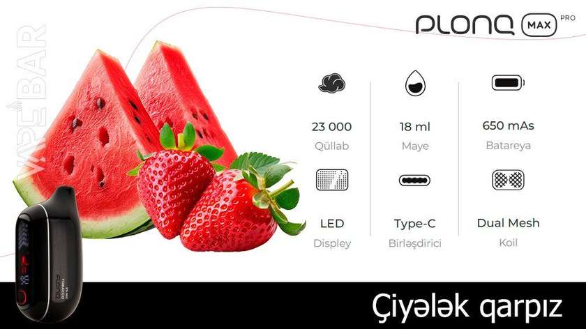 PLONQ Strawberry Watermelon 23000 Pro Max