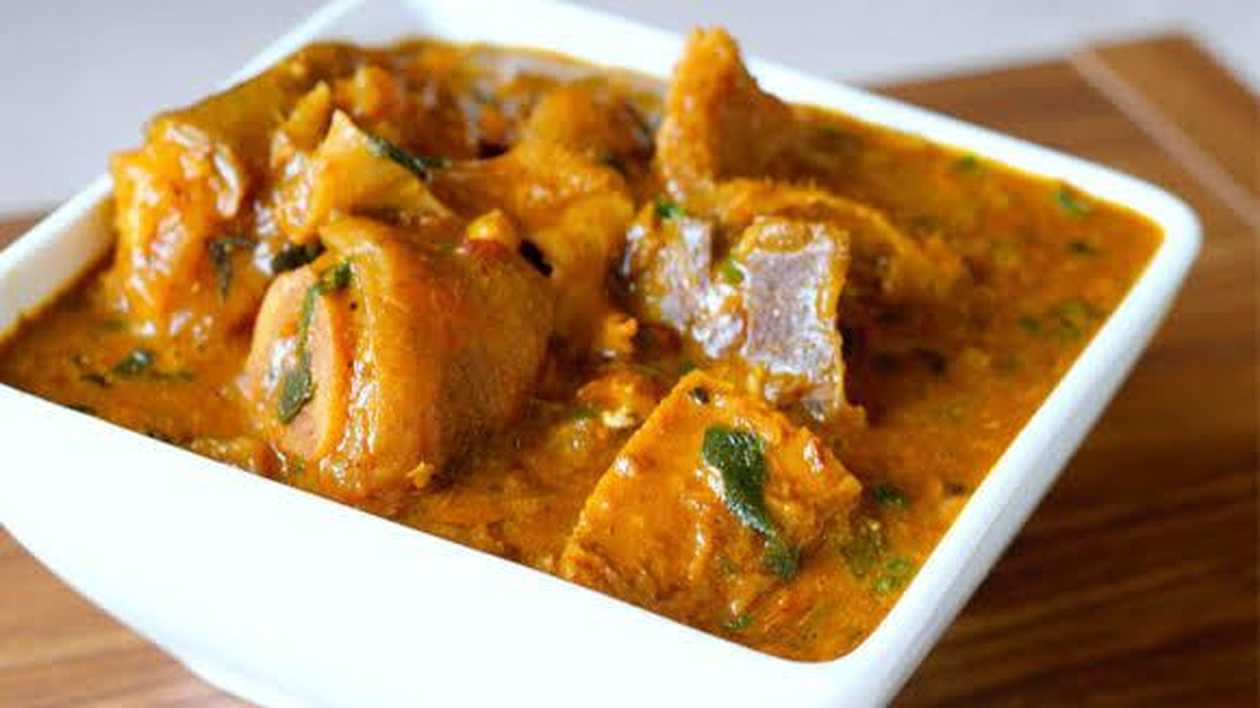 Owo Soup with Starch