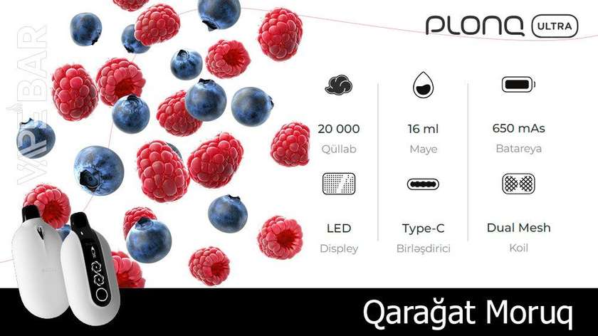 PLONQ Blue Razz Icy 20000 Ultra