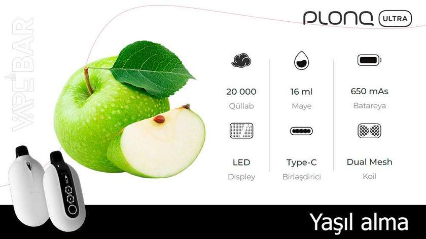 PLONQ Sour Apple Icy 20000 Ultra