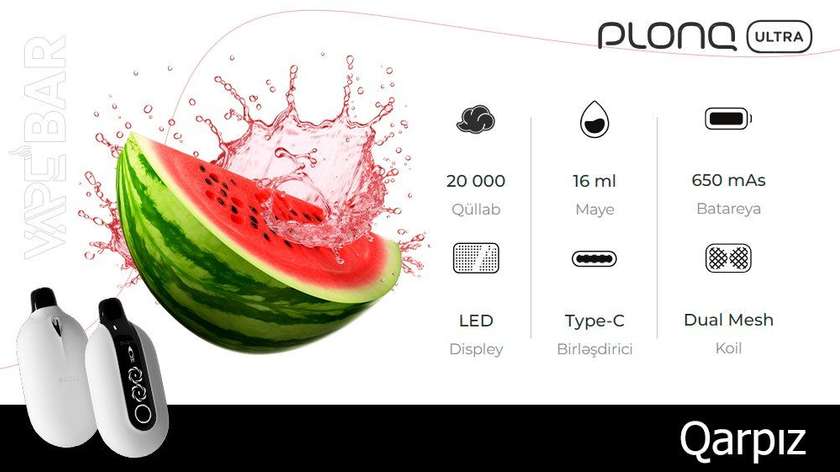 PLONQ Watermelon Icy 20000 Ultra