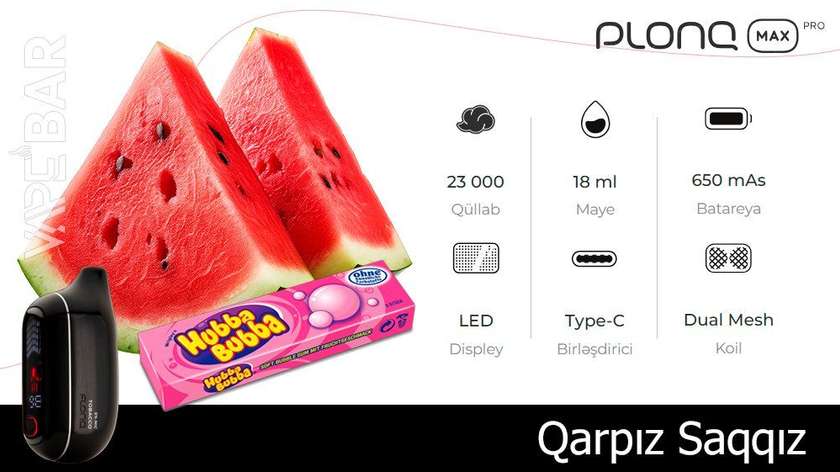 PLONQ Watermelon Bubble Gum 23000 Pro Max