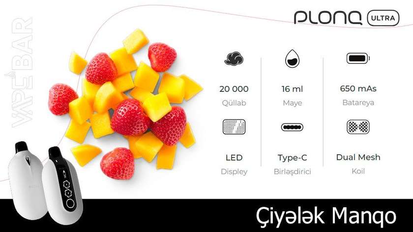 PLONQ Strawberry Mango 20000 Ultra