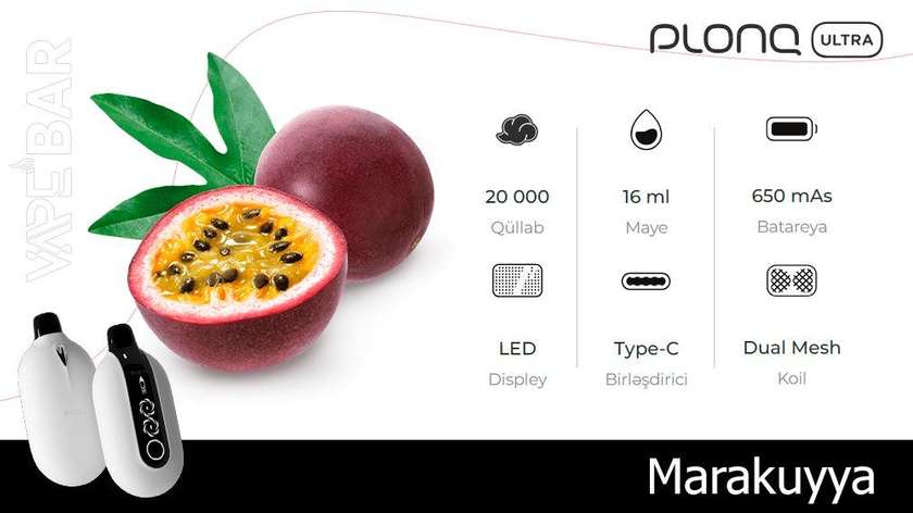 PLONQ Passion Fruit Icy 20000 Ultra