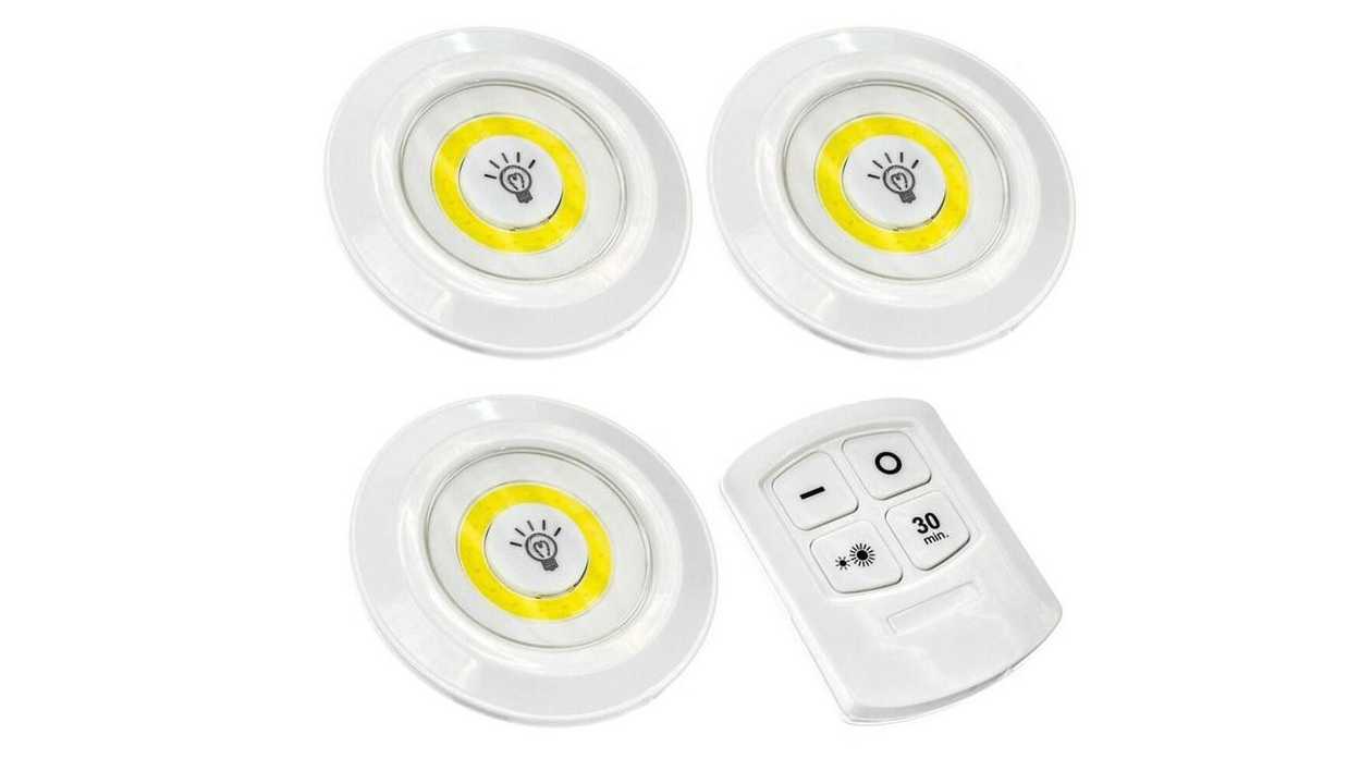 LED Light with Remote Control Under Cabinet Lighting & Closet Light, Set of 3
