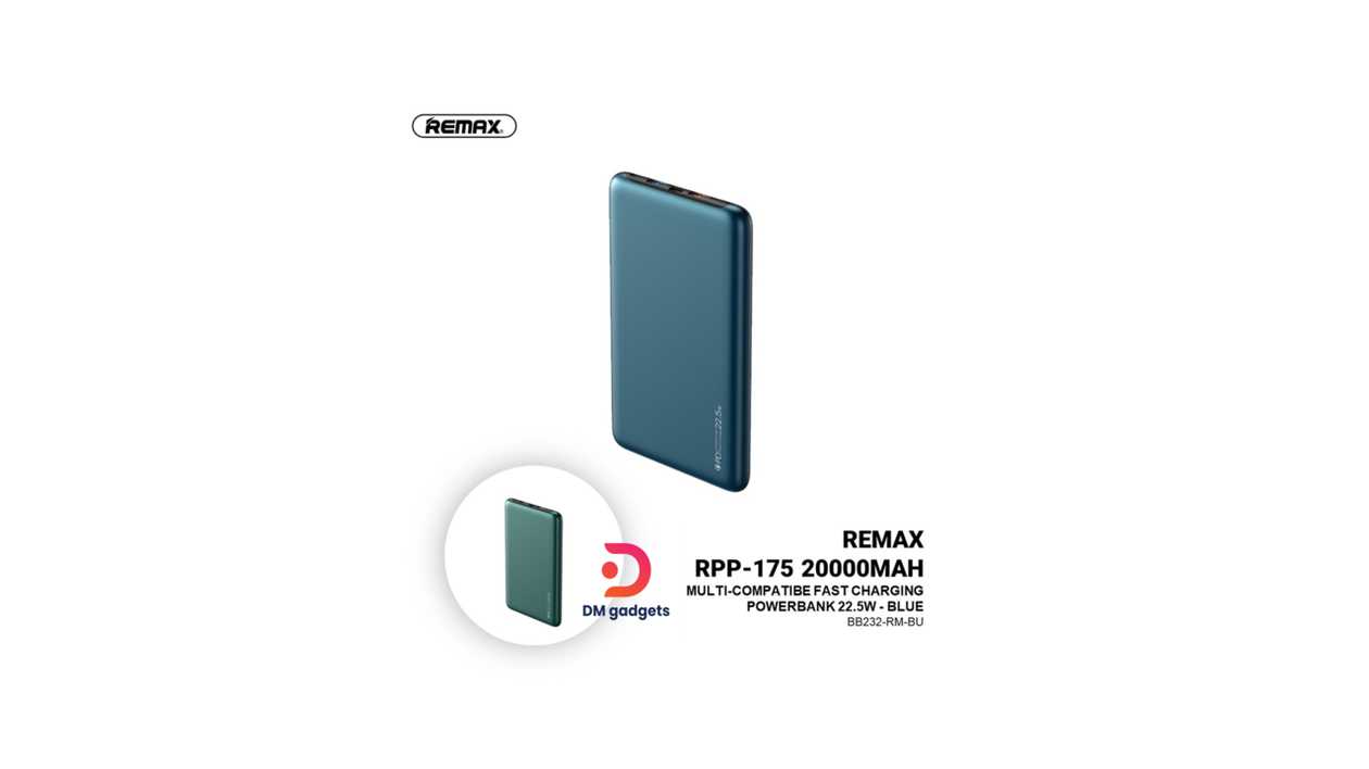 #570A#Remax®RPP-175 Real Fast Charging 22.5W Ultra-Thin Pd Power Bank 20000mAh-Green