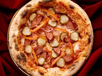 Hunter's Pizza with Pickled Cucumber