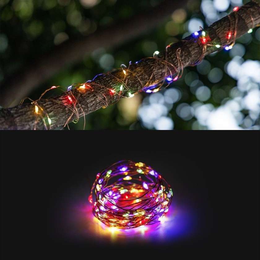 Aigostar Led Light Chain With Solar Panel RGB Light IP65 12 Metres