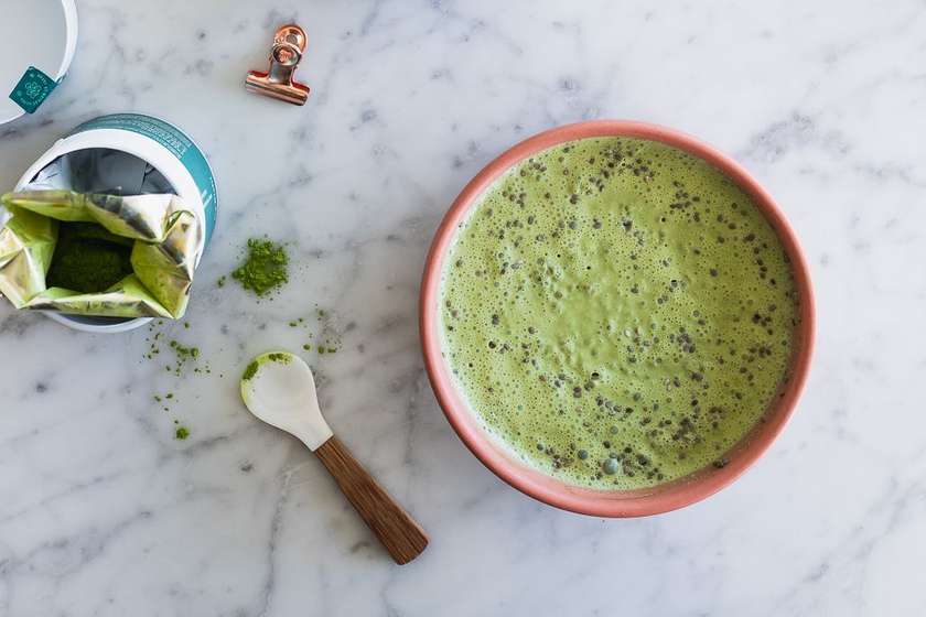 Budinca de chia cu matcha fara zahar rafinat - fara gluten