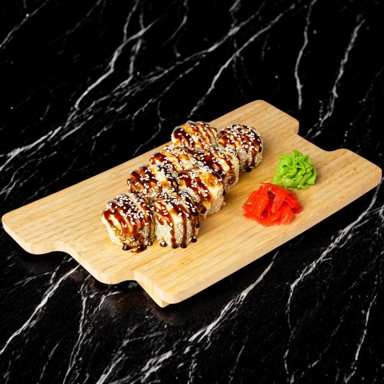 Baked Roll with Cheese Sauce