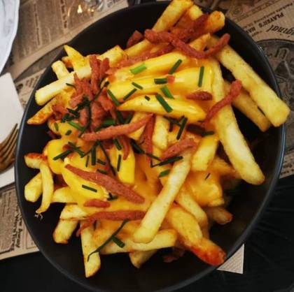 Fries with Cheddar & “Bacon”