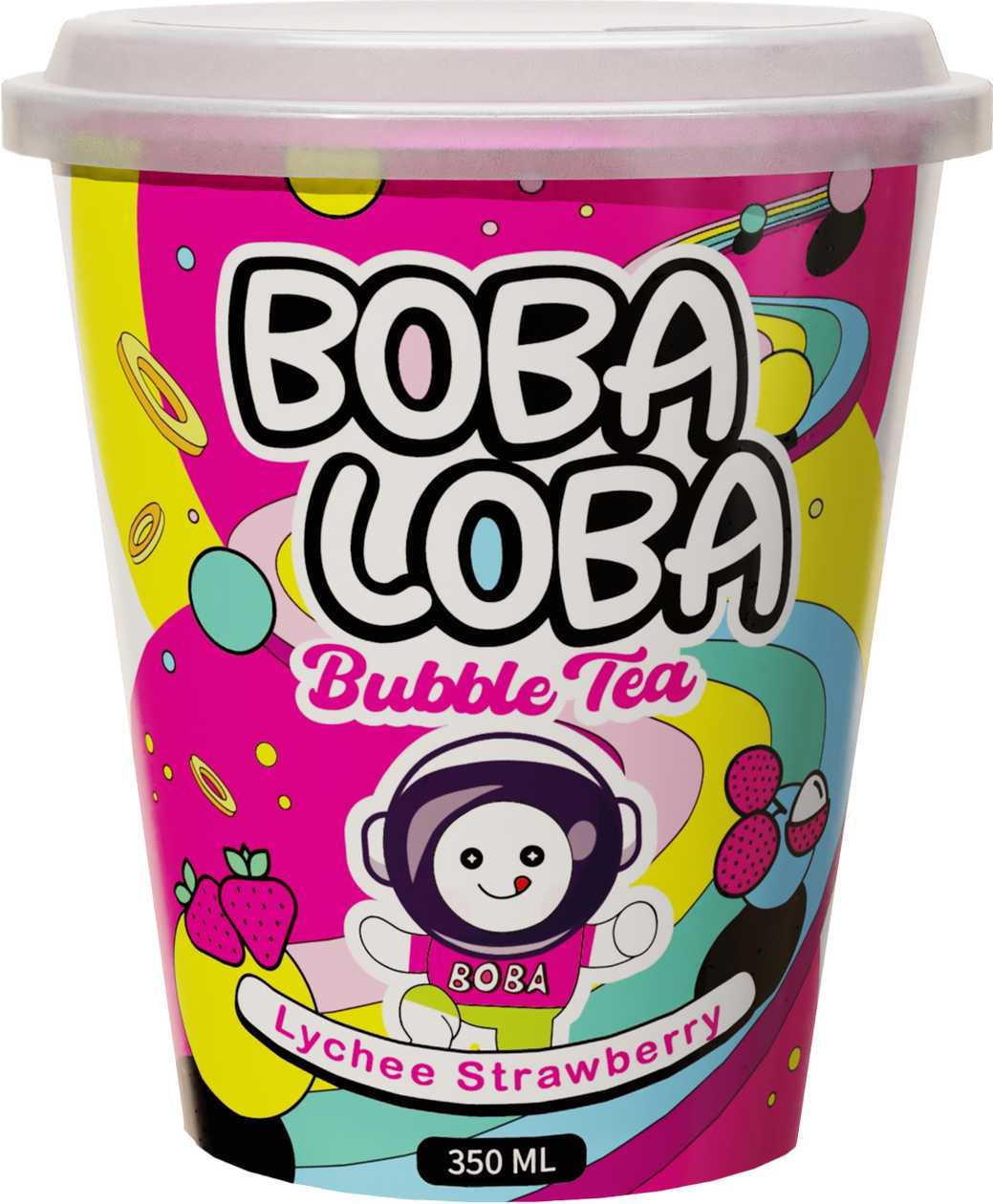 Burbulinė arbata BOBA LOBA_braškių ir ličių