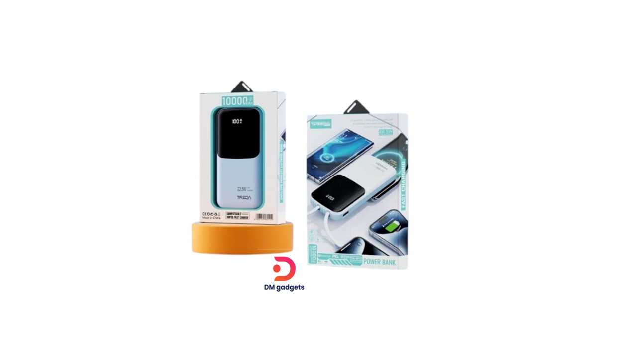 #185ZC#Treqa®TR-971 Powerbank Quick Charge 10,000mAh with 4 built-in plugs -Blue