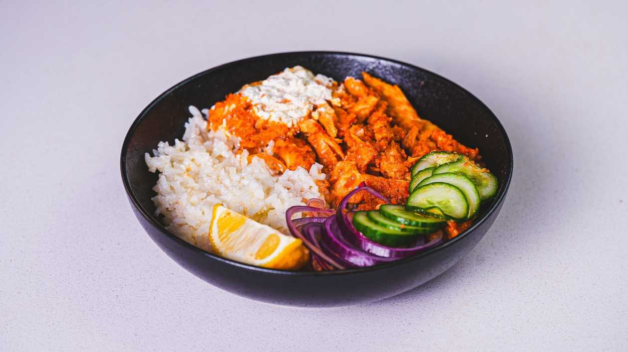 Tandoori Chicken with rice & salad