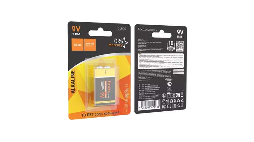 Hoco DLR05 – 9V Alkaline Battery without Mercury (1Pcs in Pack)