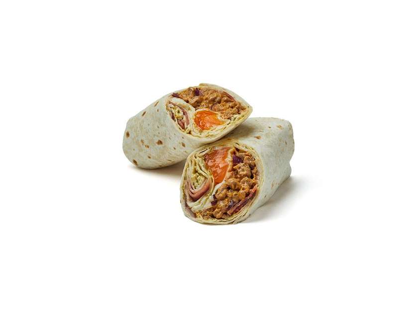 Wrap de ovo e carne