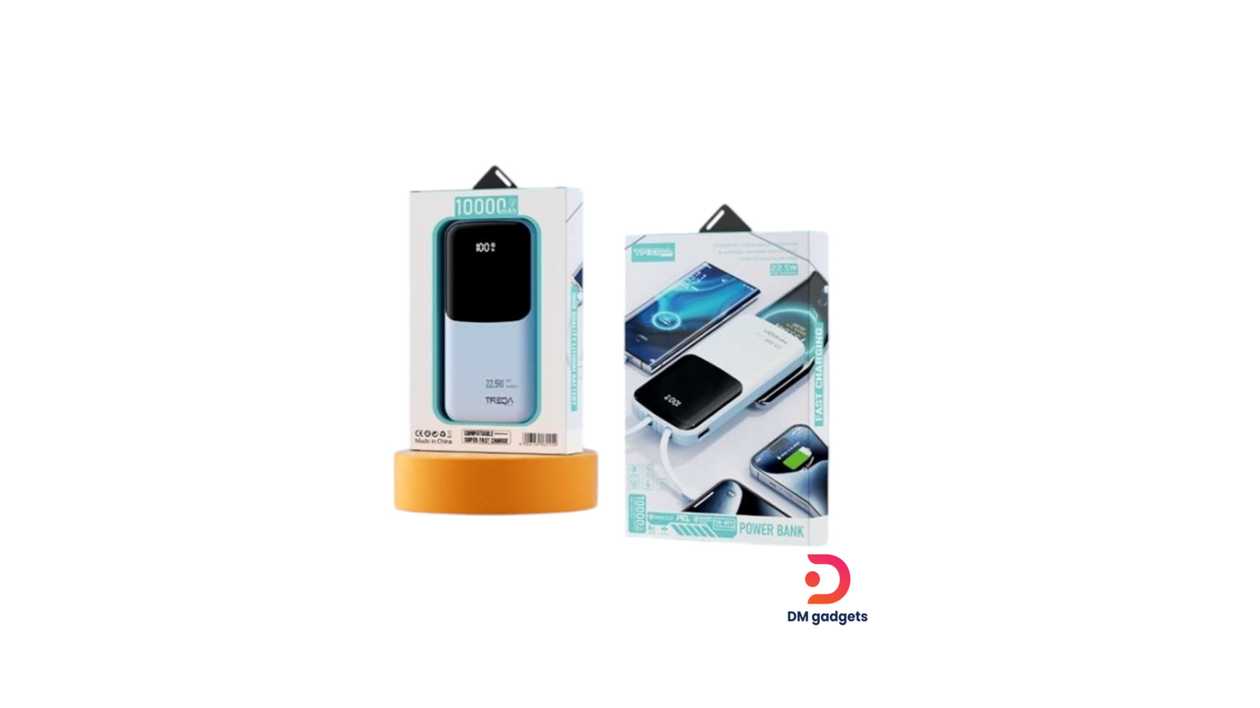 #185Z#Treqa®TR-971 Powerbank Quick Charge 10,000mAh with 4 built-in plugs -White