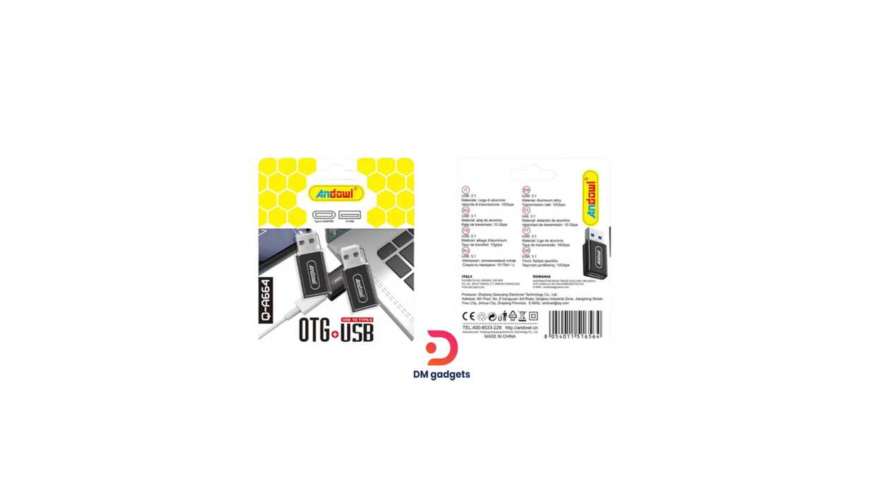 #626A#Andowl®Q-A664 Type-C to USB Adapter Converter Q-A664 – OTG+USB Converter