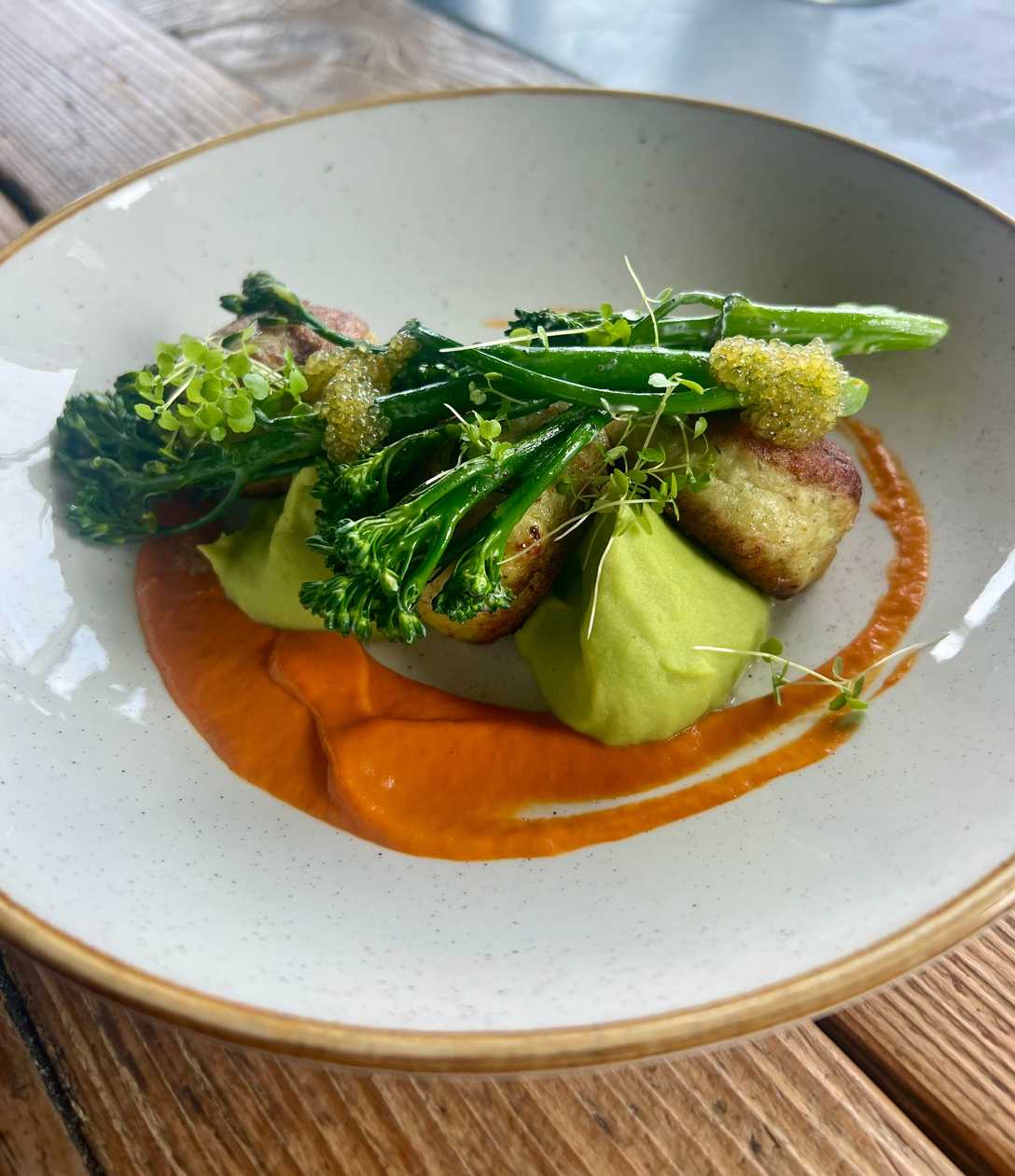 Pike cutlets with seasonal garnish