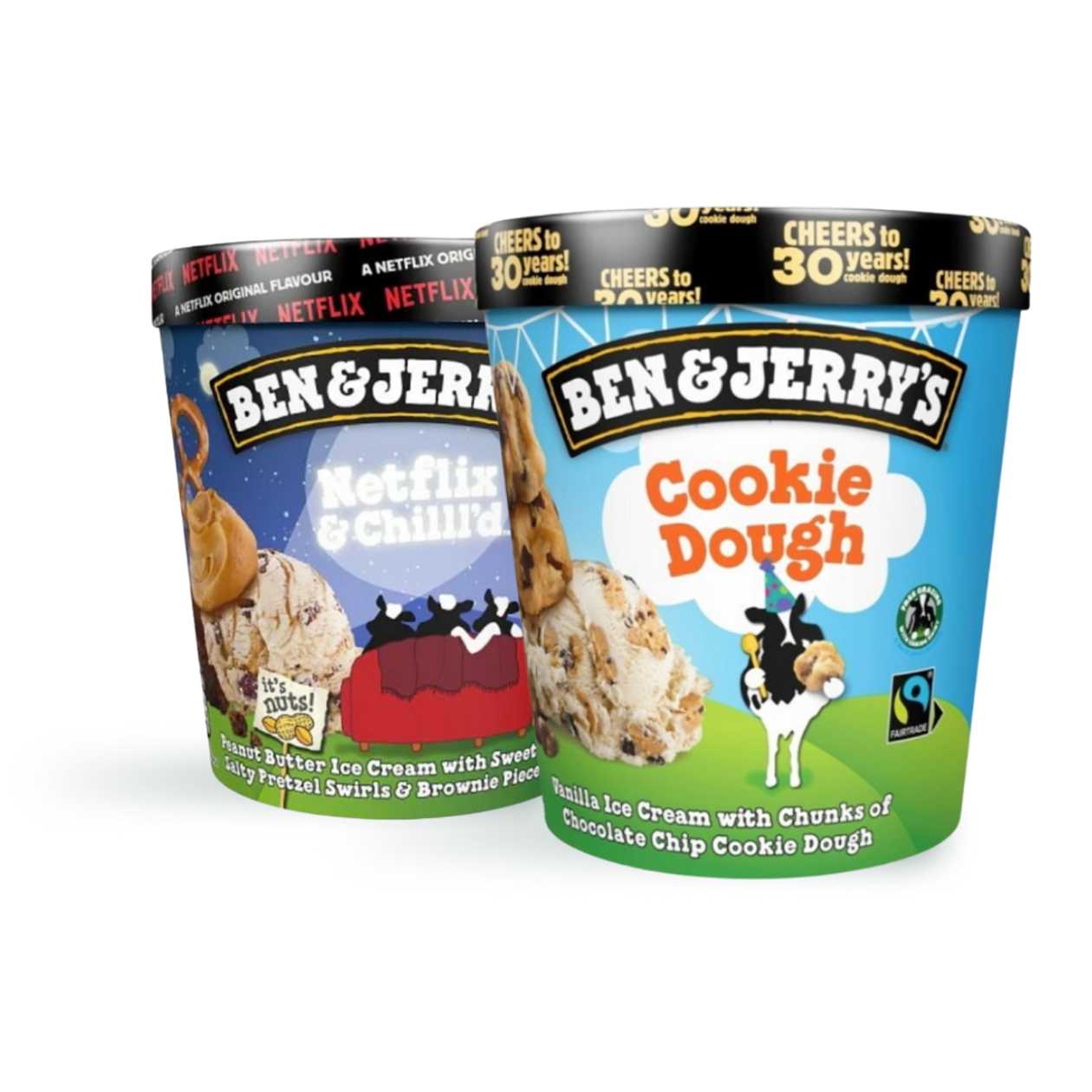 Ice Cream Cookie Dough Ben & Jerry's 465ml + Netflix & Chill'd Ben & Jerry's 465ml