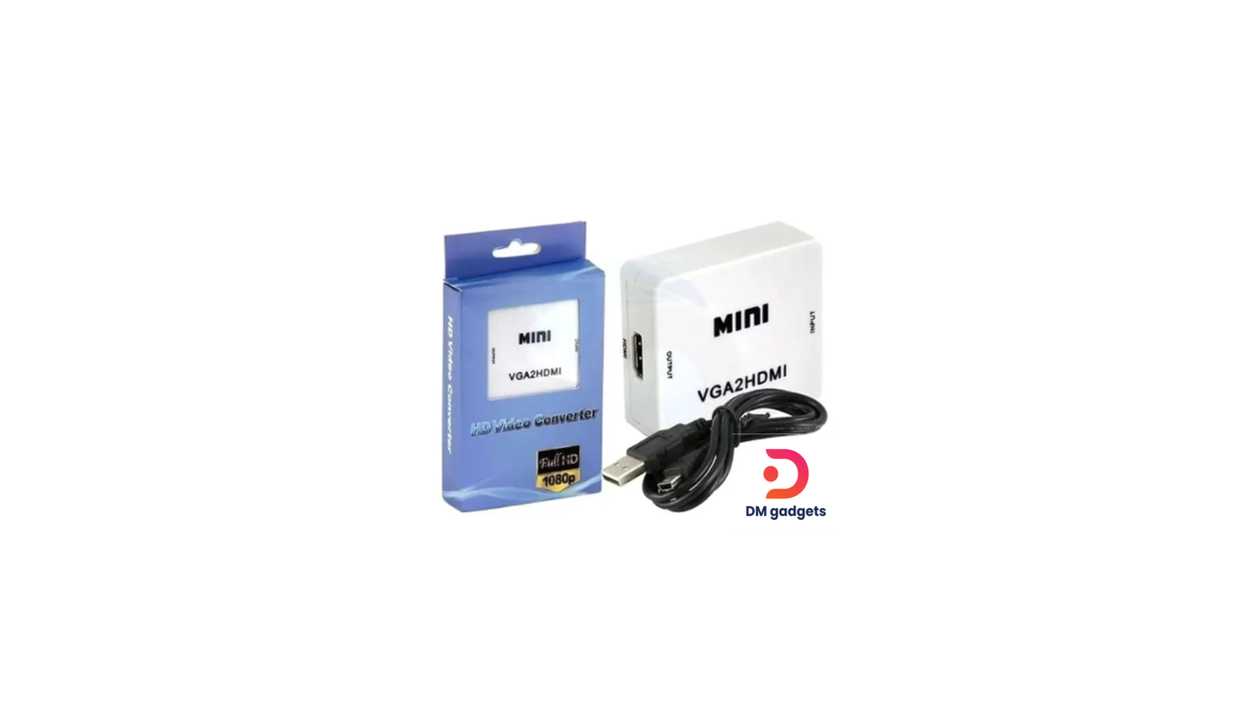 #228B# DM® VGA to HDMI video converter – HD Video converter VGA to HDMI 1080P -White