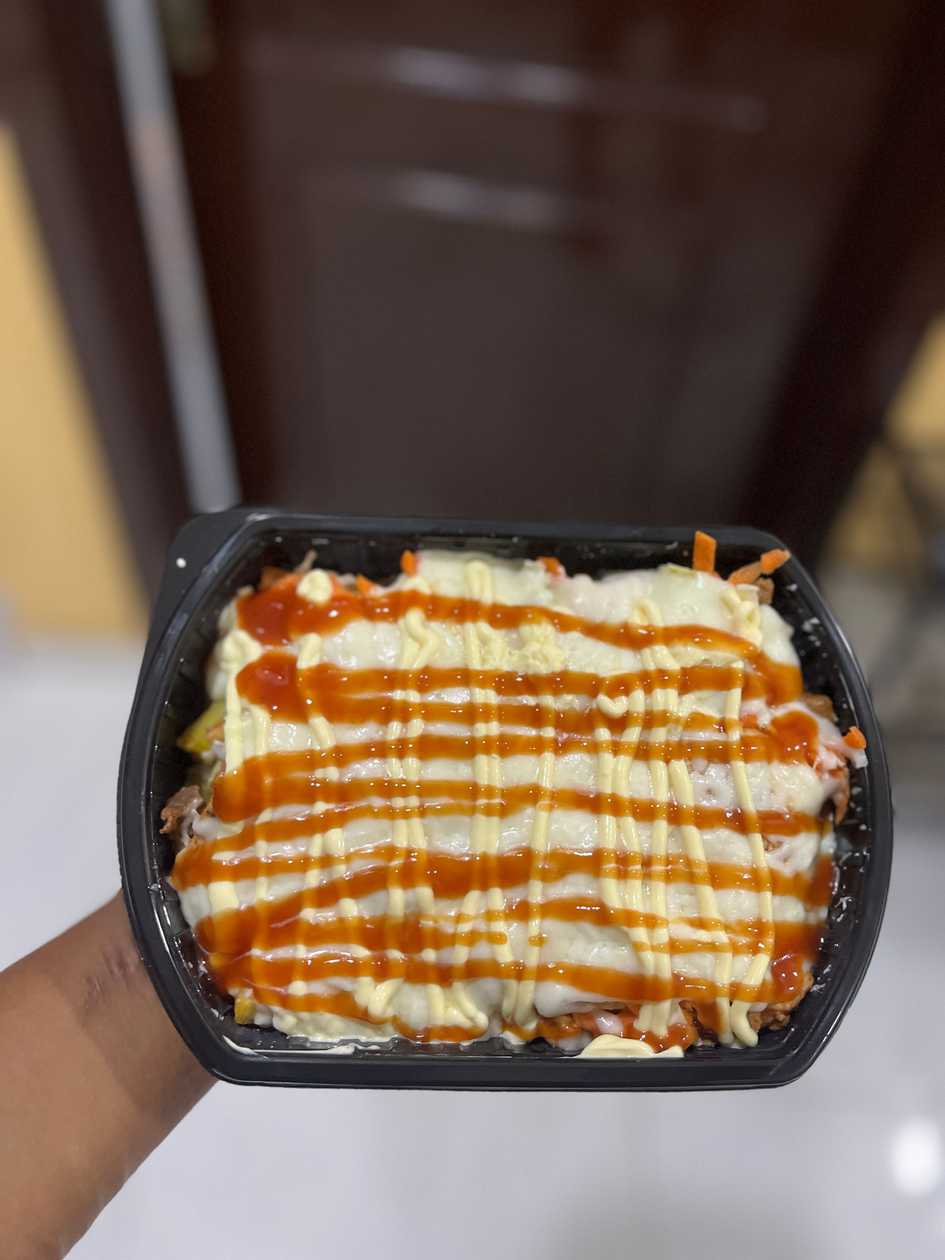 Loaded cheesy chicken fries
