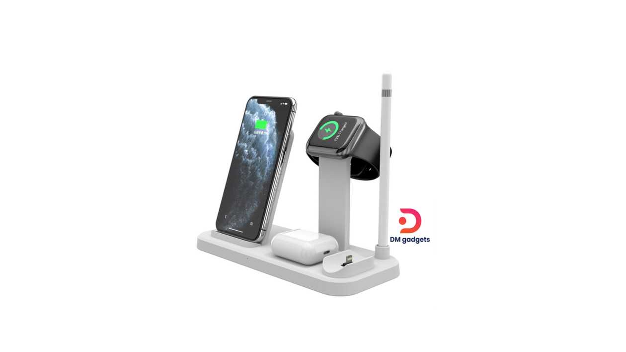 #610E#DM® Multi-Function Charging Stand 4 in 1 for Phone/Watch/Earphone/Pencil-white