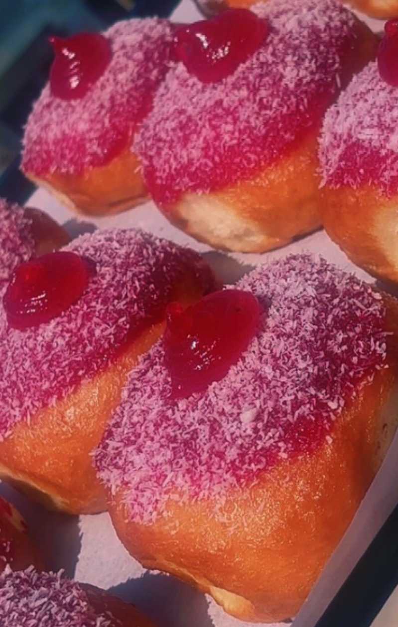 Jam & Coconut Donuts( Vegan & lactose free )