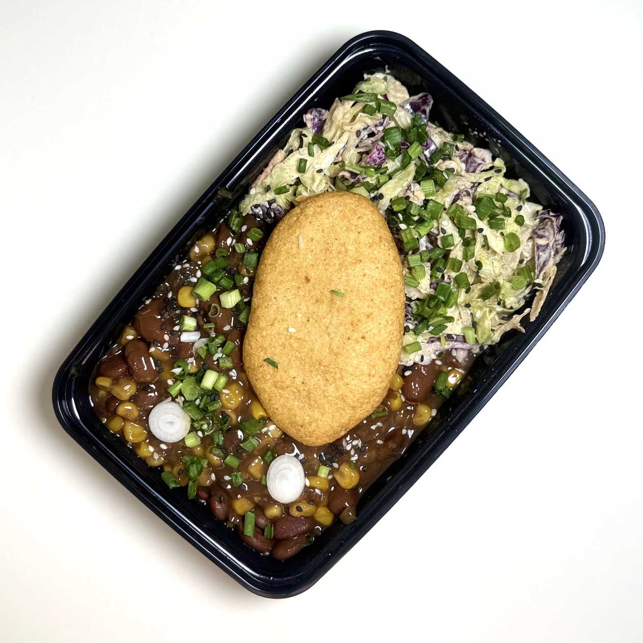 beans Mexican style and coleslaw