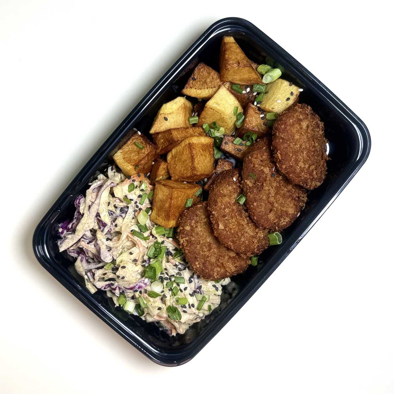 Falafel, Coleslaw and Potatoes (Vegan)