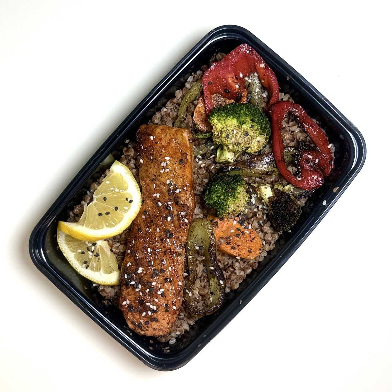 Norwegian trout with veggies and buckwheat