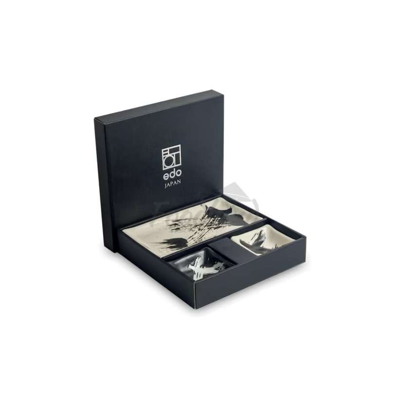 Japanese sushi set Black and White 22x14 cm H3 cm 6041065