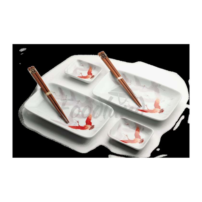 Japanese sushi set Crane 22x12.4 cm H2.5cm 6038841