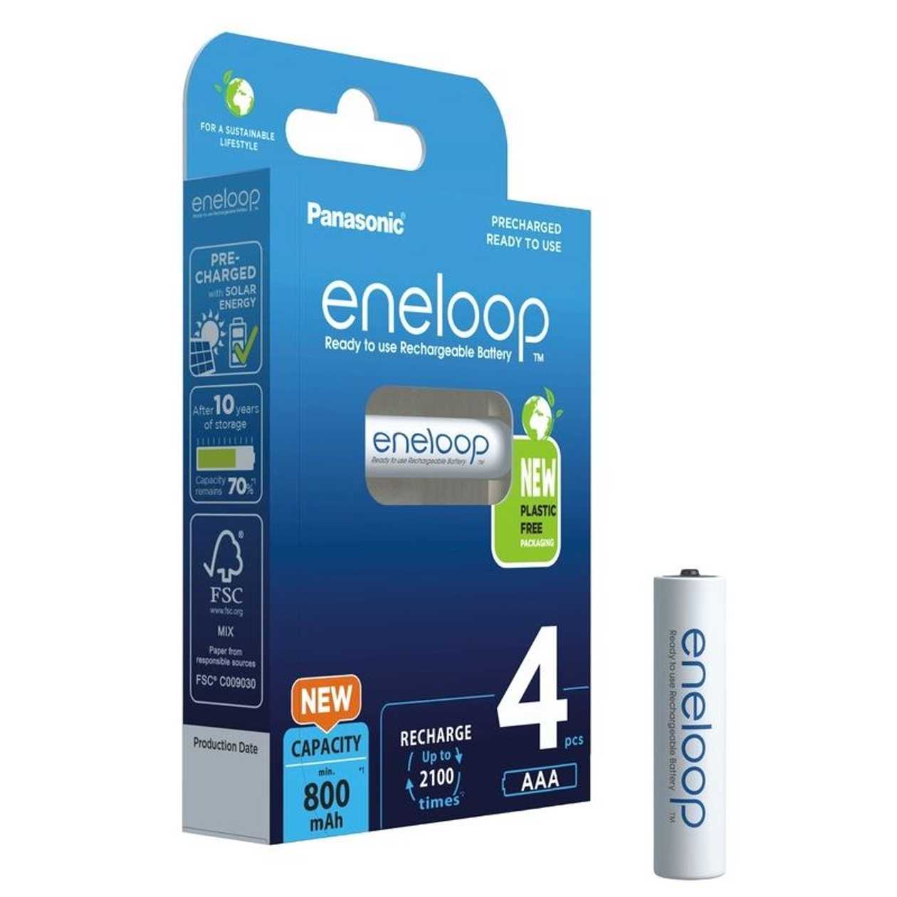 Battery Panasonic Eneloop Aa 2000Mah 4 Batteries