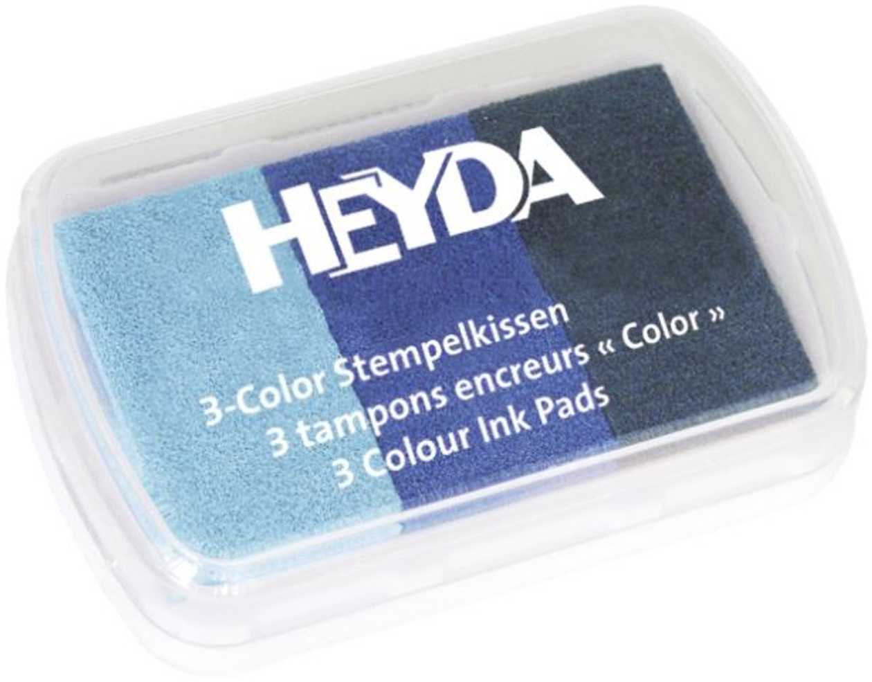 Stamp Pads in 3 Colors, Blue, Heyda
