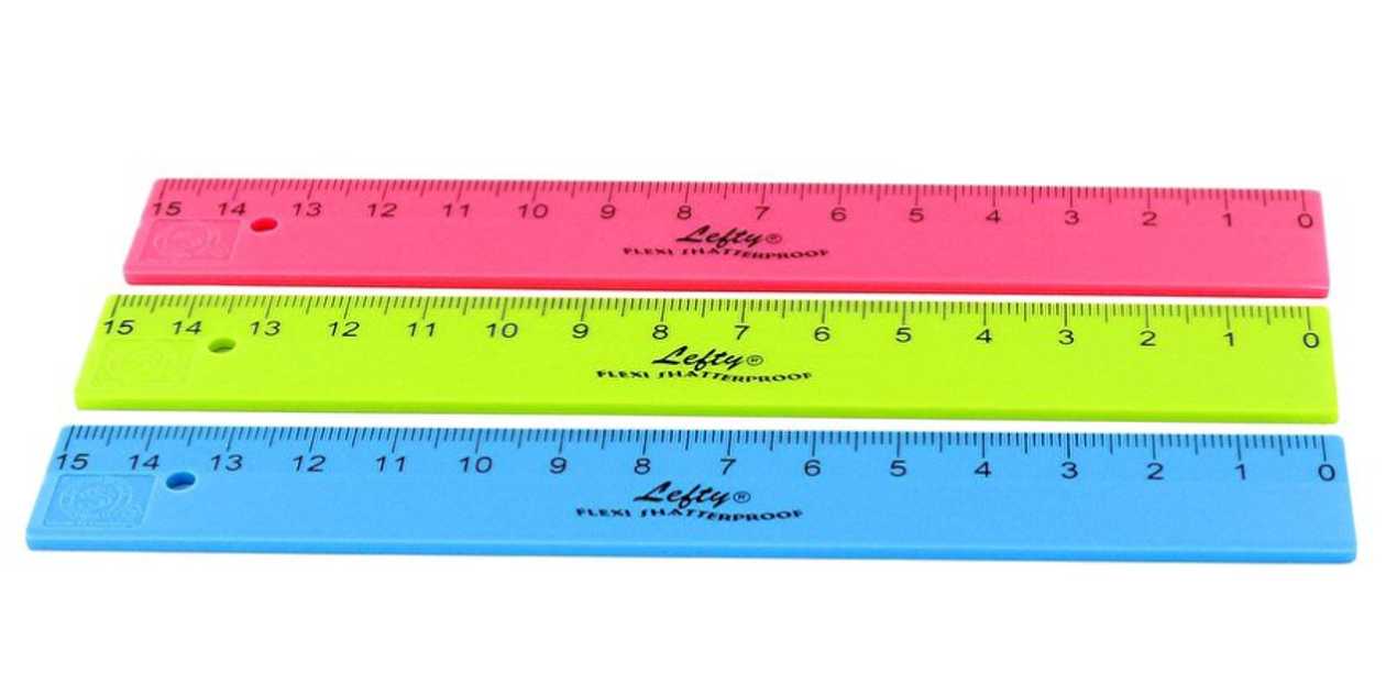 Ruler 15 cm Wedo Kum L1 Lefty Assortment For Left-handed People