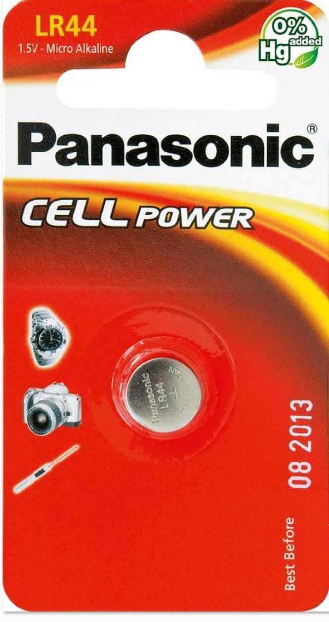 Battery Panasonic Lr44 A76 V13ga, 1 Battery, (diam 11.6mmx5.4mm, 1.5v)