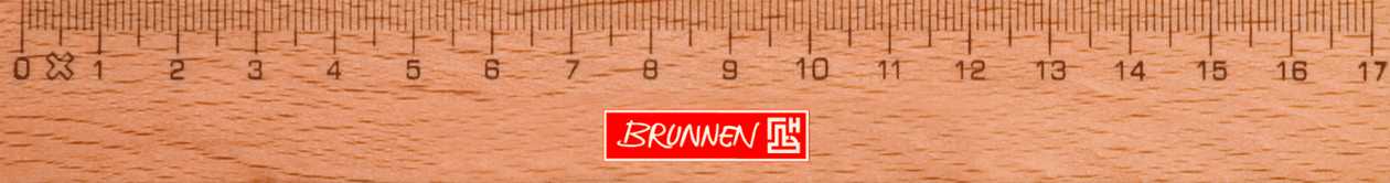 Ruler 17cm Wooden, Brunnen