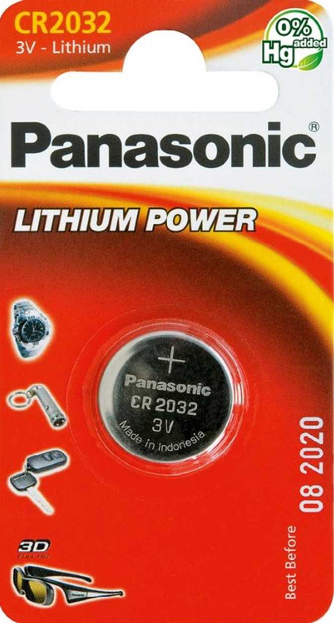Battery Panasonic Cr2032 3v Lithium 220 mah, 1 Battery H3.2mm D20 mm (replaces Lr2032/dl2032/kcr2032)