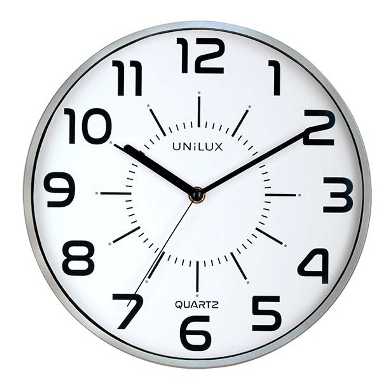 Wall Clock Unilux Pop, Silent, Metal grey; D-28 cm/ with Battery