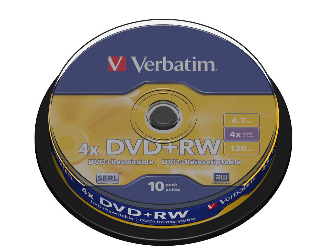 Dvd+rw Verbatim 4.7gb 120 min Cake 10, 10 Blanks In A Tower