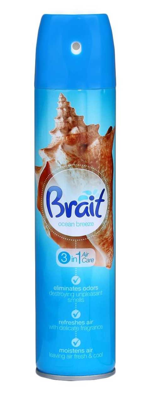 Air Freshener Aerosol Brait 3in1 Ocean Breeze 240 ml
