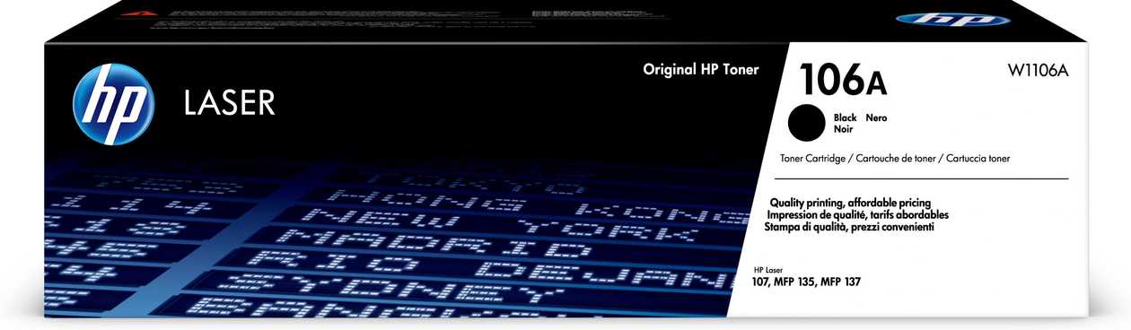 Toner Hp 106a W1106a Black/must 1000lk Laserjet 107a/107w, Mfp 135a/135ag/135w/137fnw