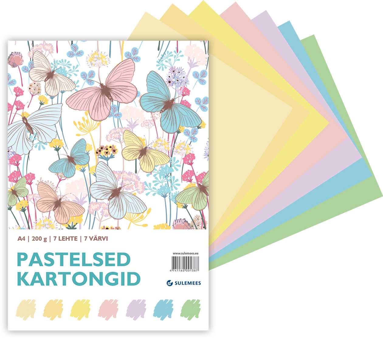 Colored Cardboard A4 200 g Pastel Shades (7x7 Colors)