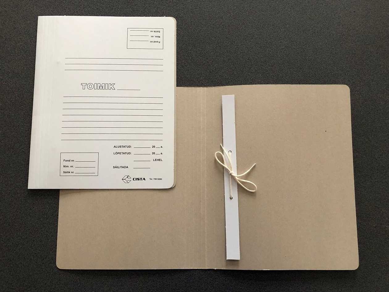 File Covers with A4 Print, 1 Ribbon, White On Top/grey On The Inside, (2 Holes)