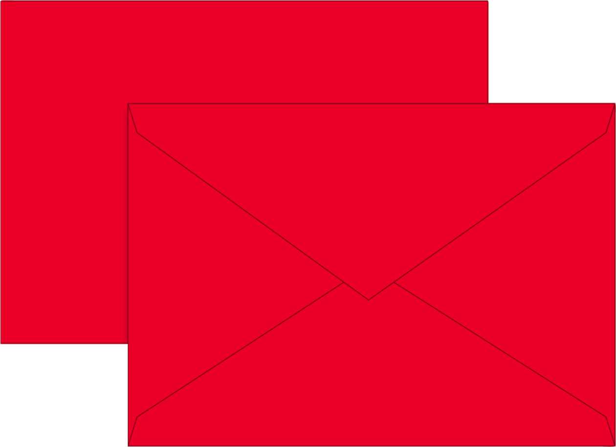 Envelope C6 10 pcs. In A Pack, Red, Brunnen