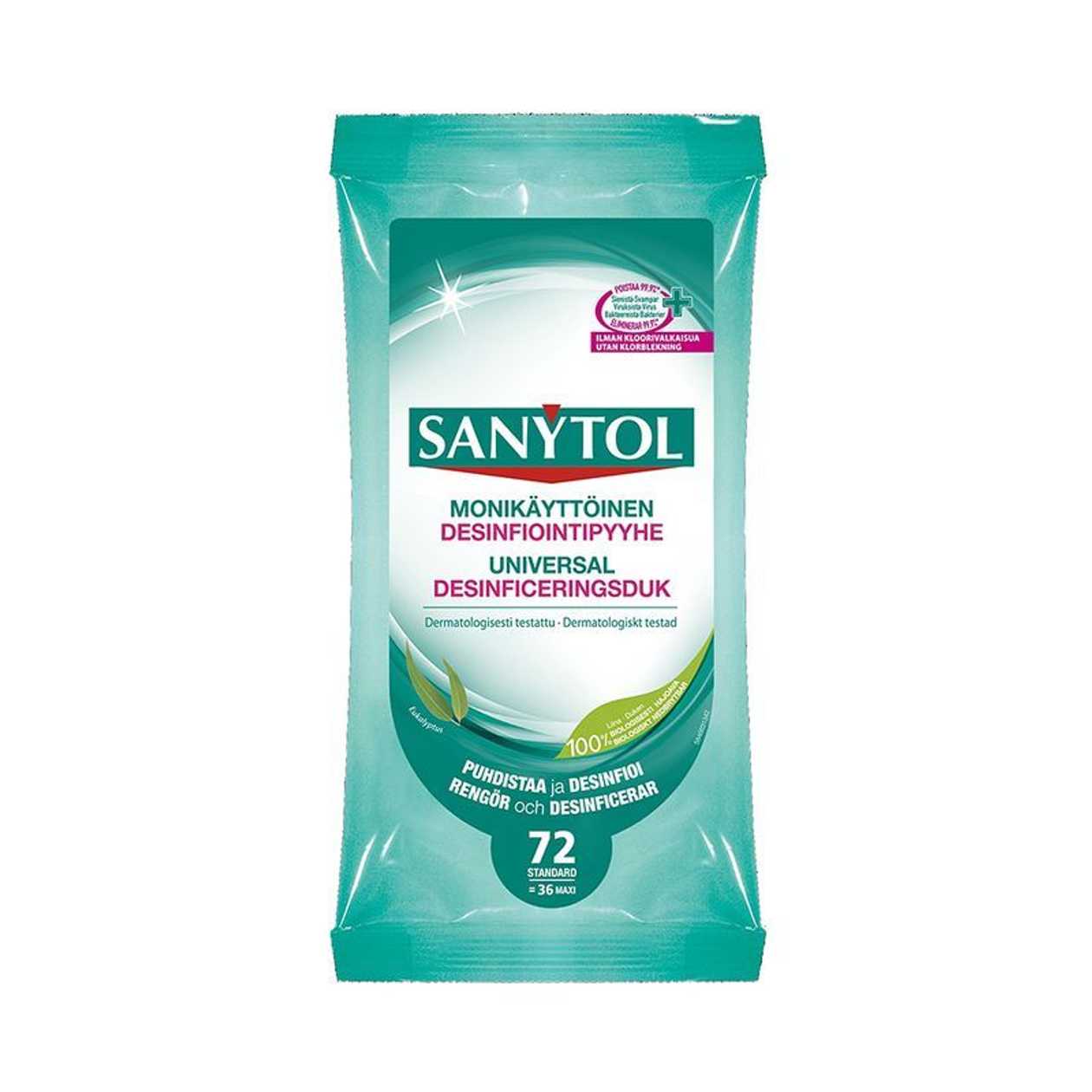 Disinfecting Cleaning Cloths 72 pcs./p kg., Sanytol